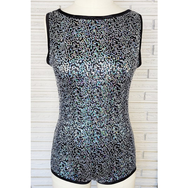 Boat Neck Sequin Bodysuit, Variety of Colors Available, Aerial Costume, made to order