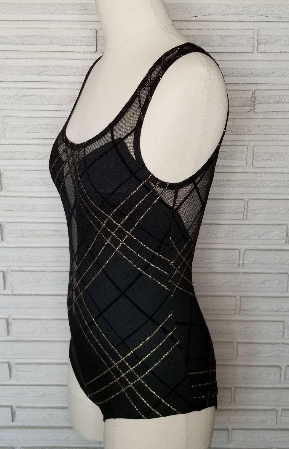 Black and Gold Mesh Cut Out Costume Made to Order Etsy Canada