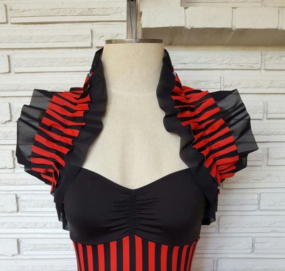 black and white striped shrug