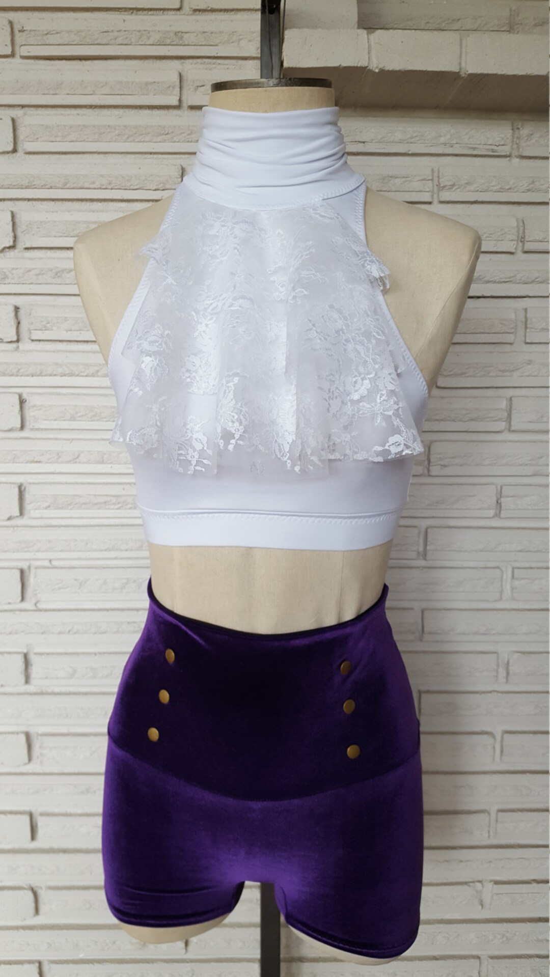 Purple Rain Aerial Costume Ruffled Halter Top Velvet High Etsy
