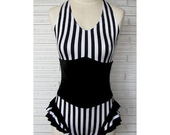 Vertical Stripe Corset Aerial Costume, Made to Order