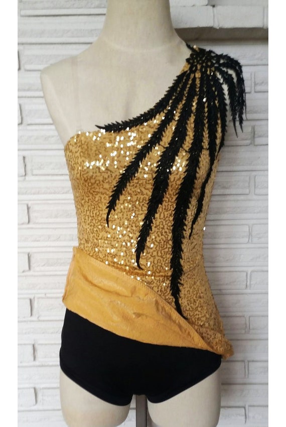Gold sequin leotard hot sale