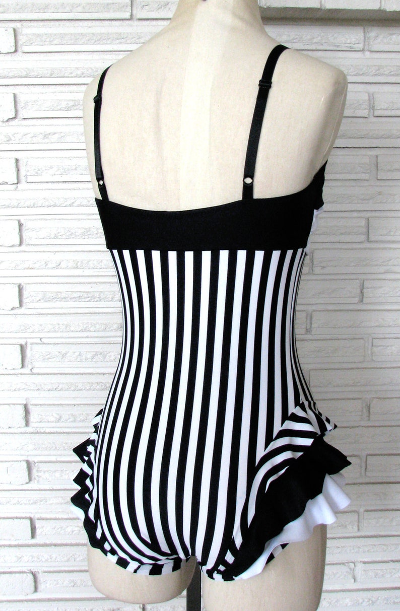 Vertical Stripe Aerial Costume Black and White Leotard Etsy