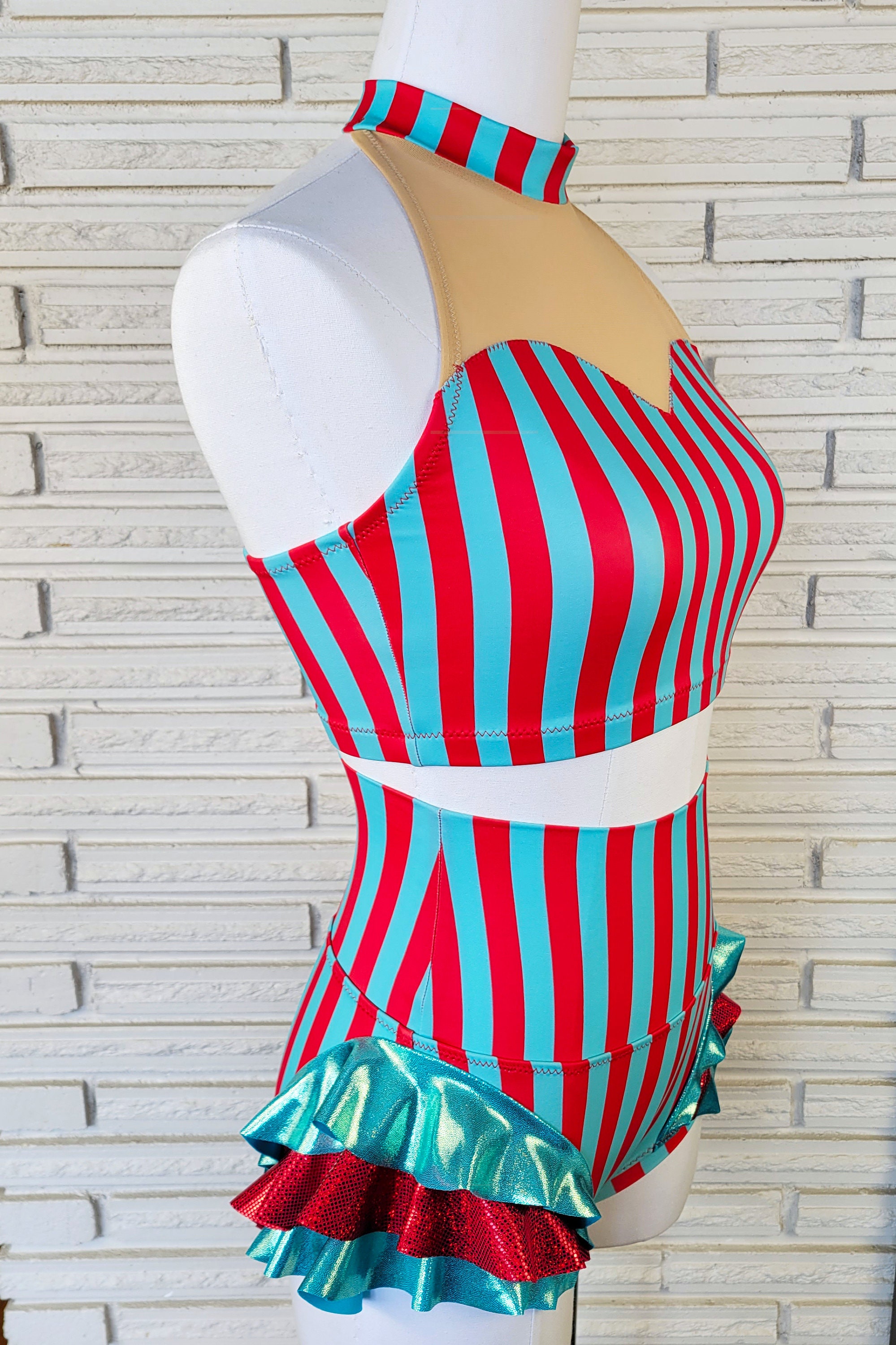 Circus Sweetheart Halter Top and High Waist Ruffle Briefs, Made to ...