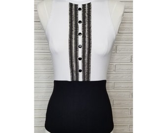 Tuxedo Bodysuit, Aerial Costume, made to order