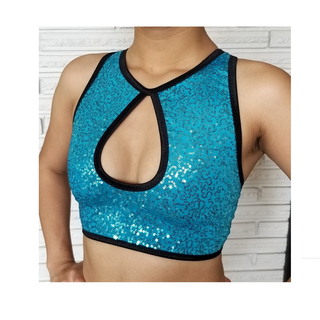 LS TNeck Keyhole Crop Top main image 0