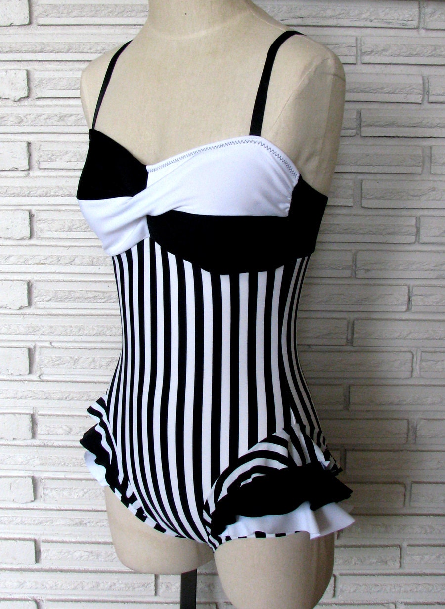 Vertical Stripe Aerial Costume Black and White Leotard Etsy