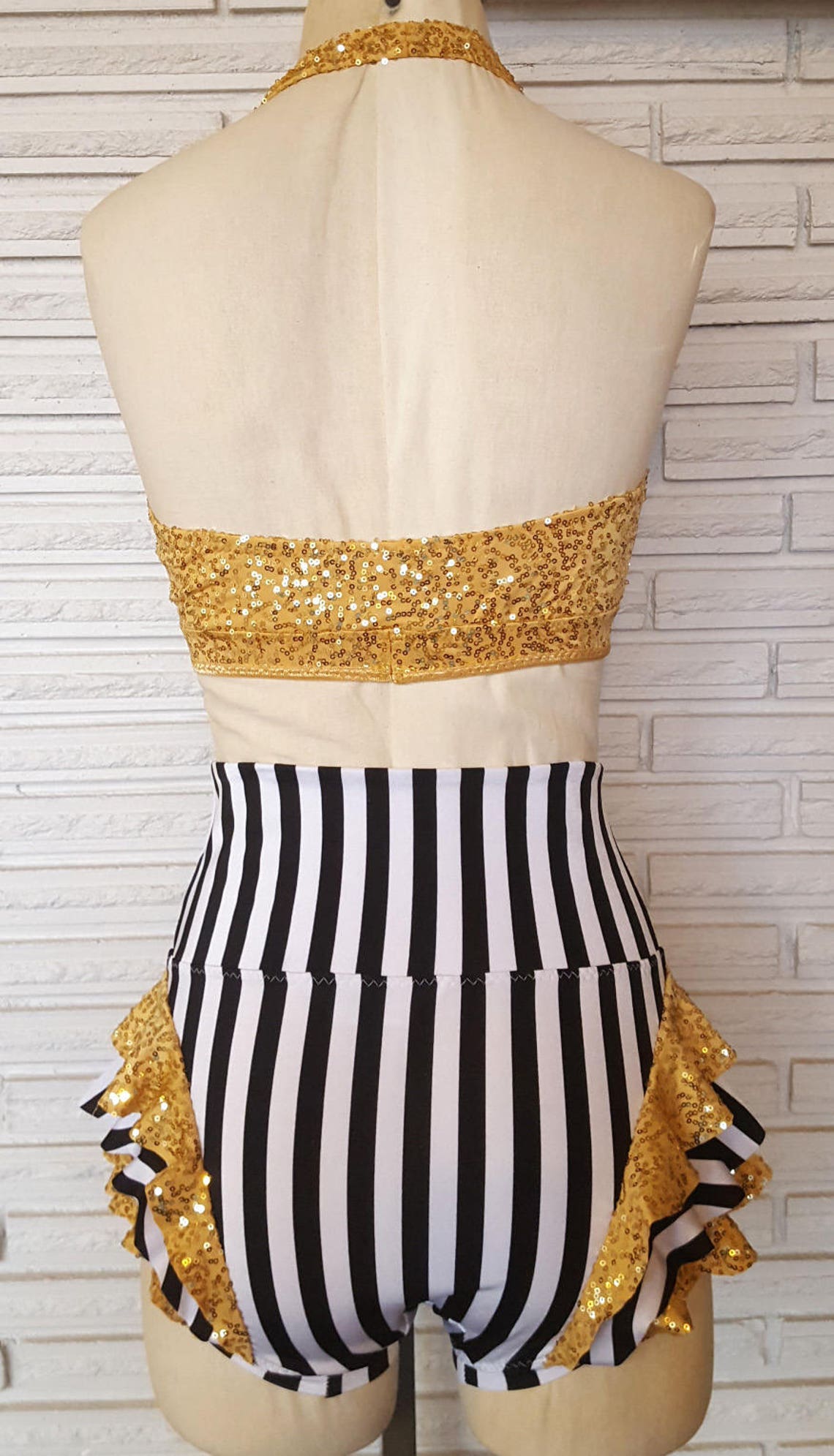gold sequin halter