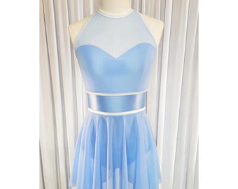 Blue Satin Sweetheart Aerial Dress, size XS