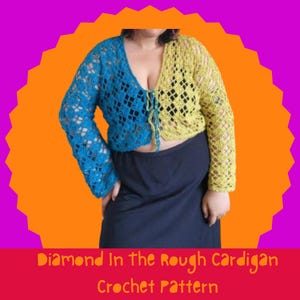 Diamond In The Rough Cardigan | Crochet PATTERN | Lacy Cardigan Pattern PDF