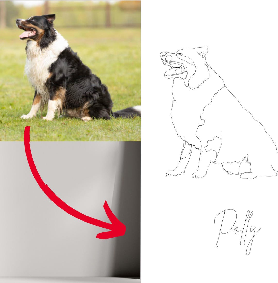 Custom Dog Portrait | Hand-made Pet Drawing | Dog Owner Birthday Gift ...
