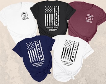 Custom Military DTF Transfer Ready to Press, Proud Army Mom American Flag Heat Transfer for T-Shirts