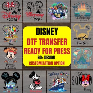 2026 Disney Family Vacation DTF Transfer Ready to Press For Shirt Sweatshirt Birthday, Cruise, Universal, Animal Kingdom, First Trip Iron On