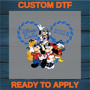 Disney characters Cruise dtf heat transfer ready to press, personalized decals, holiday friend heat press for t-shirt, sweatshirt, clothings