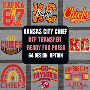 Kansas city chief dtf transfer ready to press for shirts, karma sport fan heat press easy to apply, KC 87 in my chiefs era shirt print dtf