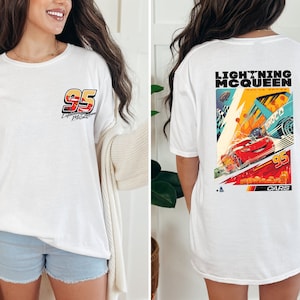 Lightning McQueen Two sided Vintage Shirt, Lightning McQueen Number Back, Disney Cars shirt, Piston Cup Tee, Cars Land Shirt, Cars Land Tee