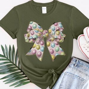 Easter Egg Coquette Bow Shirt, Coquette Bow Bunny  , Cute Bunny Sweatshirt, Rabbit Tee, Coquette Easter, Cute Easter Shirt