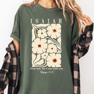 Comfort Colors®Boho Christian Crewneck Shirt, Bibel Vers Anbetung Shirt, Christian Jesus ist König Geschenke, Glaube über Angst basierte Anbetung Shirt