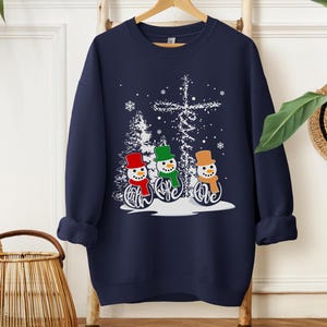 Christmas Faith Hope Love Sweatshirt ,Snowman Hoodie, Jesus Lover Shirt, Religious Sweatshirt, Christmas Cozy Outfit