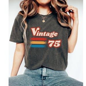Comfort Colors, 1975 Vintage Geburtstags Shirt, Retro Style, 50.Geburtstag für Frauen, 50.Geburtstag Geschenk, Vater Geschenk