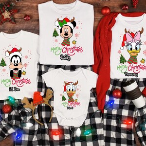 Custom Disney Family Christmas Shirt, Matching Christmas Tees, Personalized Disney Character Christmas Shirt, 2024 Mickey’s Very Merry Shirt