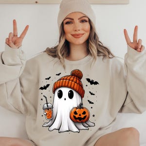 Cute Ghost Sweatshirt, Funny Spooky Sweatshirt, Womens Ghost Sweatshirt, Spooky Season, Halloween Party Shirt, Fall Ghost Shirt
