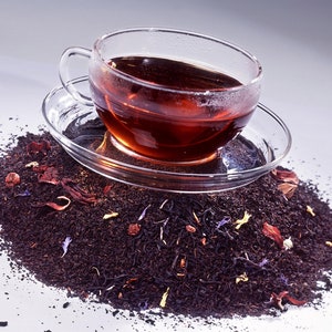 Tea Black Currant Black Loose Leaf Hand Blended Tea 4 ounces