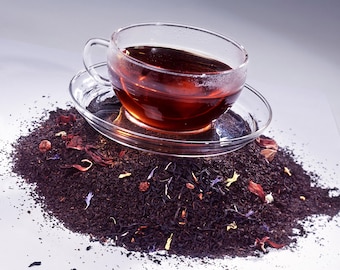 Tea Black Currant Black Loose Leaf Hand Blended Tea 2 ounces