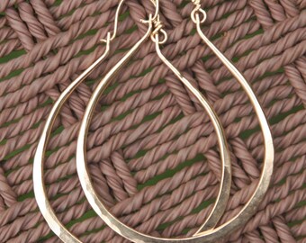 Artisan Gabriela Handmade X Large 14kt Goldfilled hammered Hoops