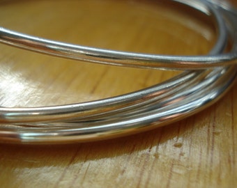 Handmade Solid Sterling Silver Bangle Set of Three