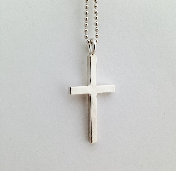 Handmade Artisan Sterling Silver Cross 24 in Ball Chain | Etsy