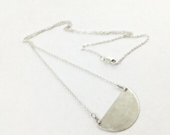 Sterling Silver Necklace Crescent by Maribelle Campa