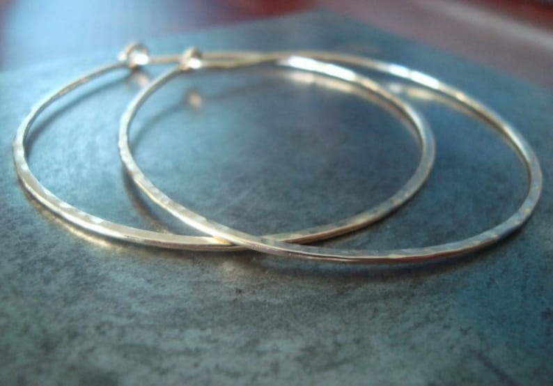 Handmade Artisan Xtra Large Classic Hoops 14kt Gold Filled Earrings