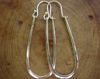 Handmade Large Maria Hammered Sterling Silver Hoops Earrings