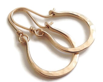 14kt Gold Filled Hammered Hoops Earrings