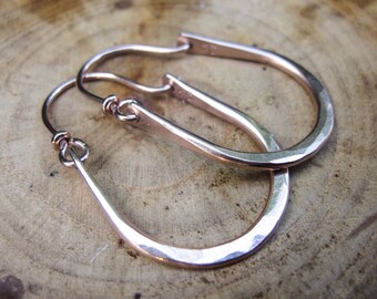 Hammered 14kt Rose Gold Filled Earrings