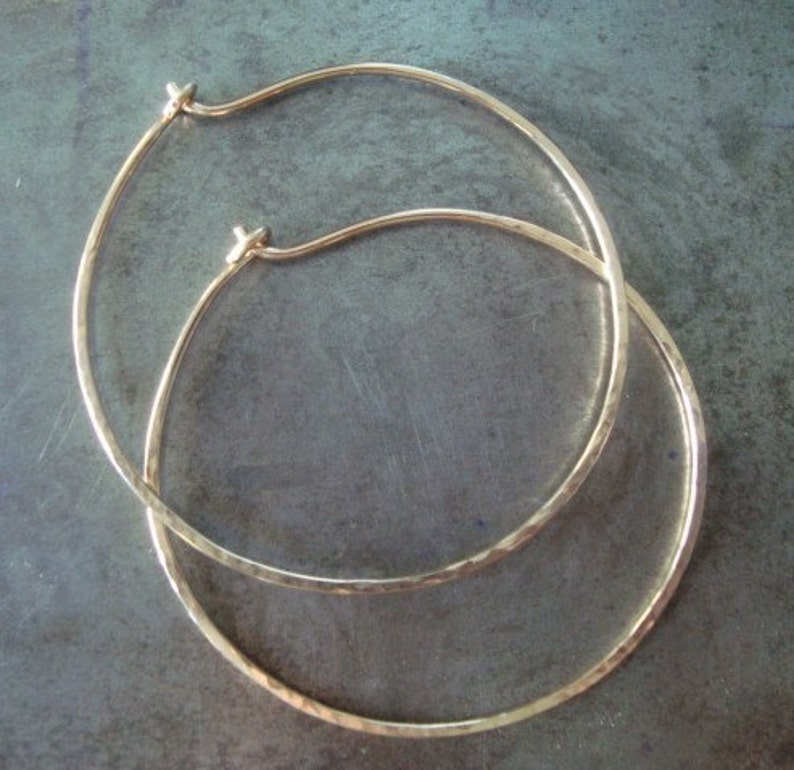 Handmade Artisan Xtra Large Classic Hoops 14kt Gold Filled Earrings