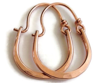 Petite Julia Hammered 14kt Rose Gold Filled Hoops Earrings