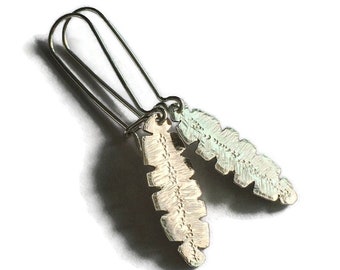 Sterling Silver Banana Leaf Earrings Solid Artisan Handcarved Leaves Hoja de Plátano