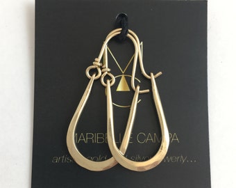Artisan Maria Hammered 14kt Gold Filled Hoops Earrings U Shape