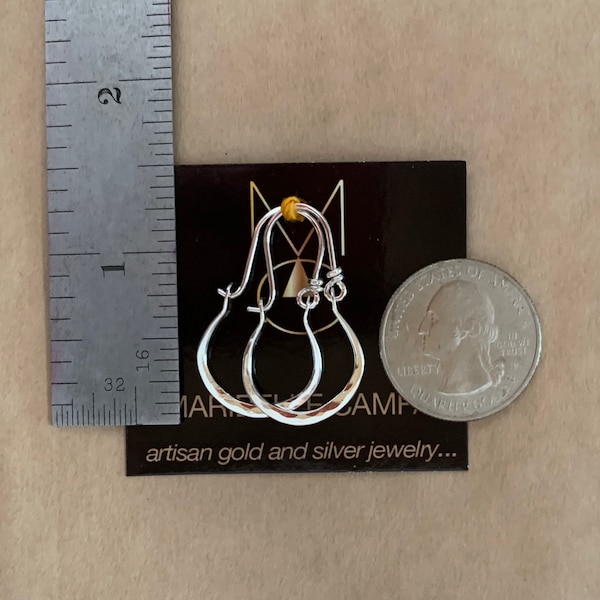 Petite Gabriela Hammered Sterling Silver Earrings Hoops Handmade Jewelry