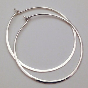Handmade Large Classic Hoops Sterling Silver