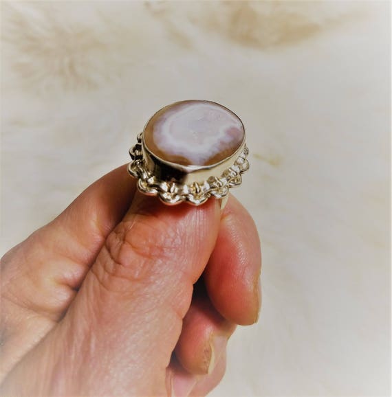 Gorgeous Light Violet Druzy Sterling Silver Ring,… - image 4
