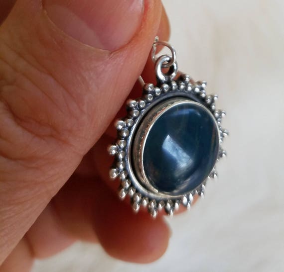 Blue Fire Opal Sterling Silver Earrings - image 5