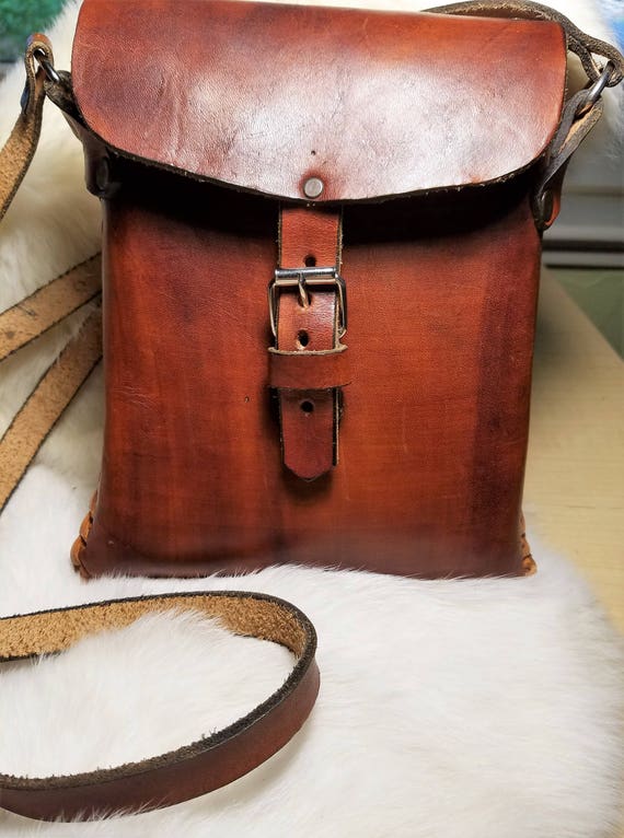 Handcrafted Vintage Leather Italian Made Hippie Ba