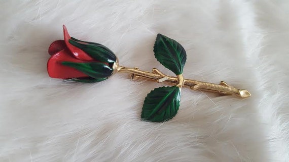 Red Rose Brooch - image 1