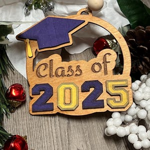 Senior Ornament svg file, Class of 2025, personalize, laser file, wood ornament, Xtool, Glowforge
