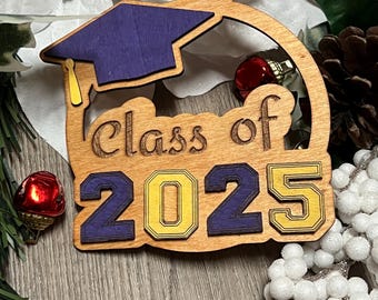 Senior Ornament svg-Datei, Klasse von 2025, personalisieren, Laser-Datei, Holzverzierung, Xtool, Glowforge