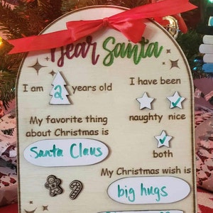 Caro Babbo Natale, file in formato svg laser, cancellabile a secco, foto di Natale, Glowforge, Xtool