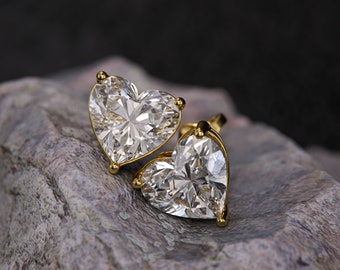 Heart Shaped Lab Grown Diamond Earrings